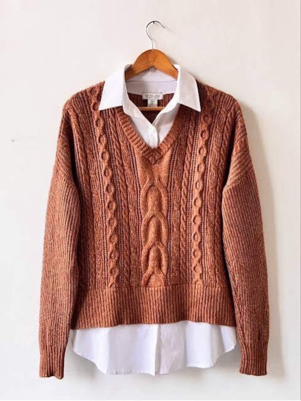 Rachel Zoe Sweater & Shirt Layered Combo in Size Medium